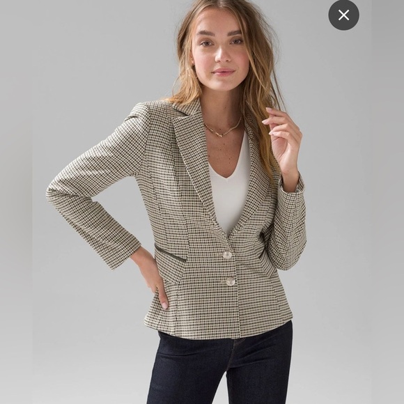 White House Black Market Jackets & Blazers - WHBM Blazer Pants Suit Sz 12 Houndstooth Print